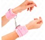 Kink Wrist Restraint KINK - FUR LINED WRIST RESTRAINTS PINK WITH PINK BELT ADJUSTABLE 17-29 CM X 6 CM