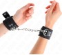 Kink Wrist Restraint KINK - NYLON WRIST RESTRAINTS BLACK WITH LEATHER BELT BLACK ADJUSTABLE 19-29 CM X 5.1 CM