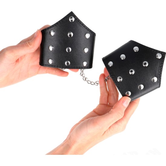 Kink Wrist Restraint KINK - BLACK POINT STYLE WRISTBANDS WITH CHAIN ADJUSTABLE 17-23 CM X 8.5 CM