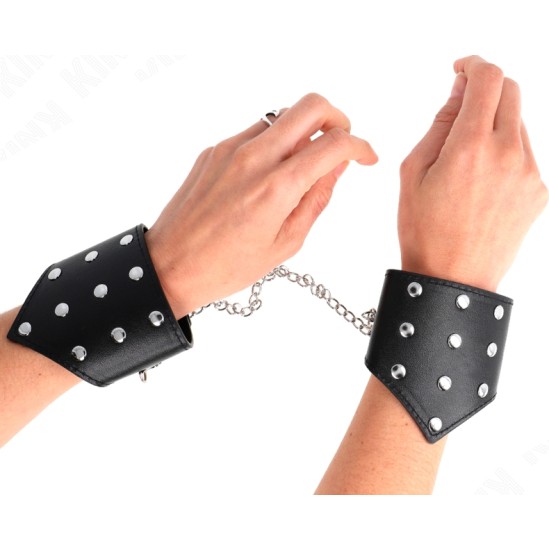 Kink Wrist Restraint KINK - BLACK POINT STYLE WRISTBANDS WITH CHAIN ADJUSTABLE 17-23 CM X 8.5 CM