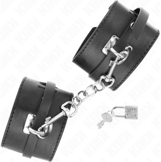 Kink Wrist Restraint KINK - DELUXE LOCKING WRIST RESTRAINTS BLACK ADJUSTABLE 14.5-21 CM X 6 CM
