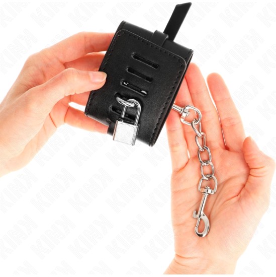 Kink Wrist Restraint KINK - DELUXE LOCKING WRIST RESTRAINTS BLACK ADJUSTABLE 14.5-21 CM X 6 CM