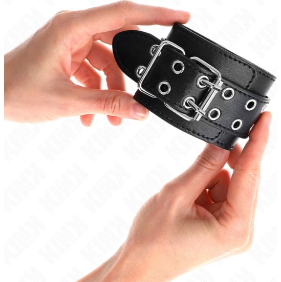 Kink Wrist Restraint KINK - DOUBLE BUCKLE WRIST RESTRAINTS BLACK ADJUSTABLE 19-26 CM