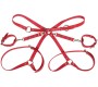 Subblime Fetish SUBBLIME - 953706 HANDCUFFS WITH BONDAGE BELT RED ONE SIZE