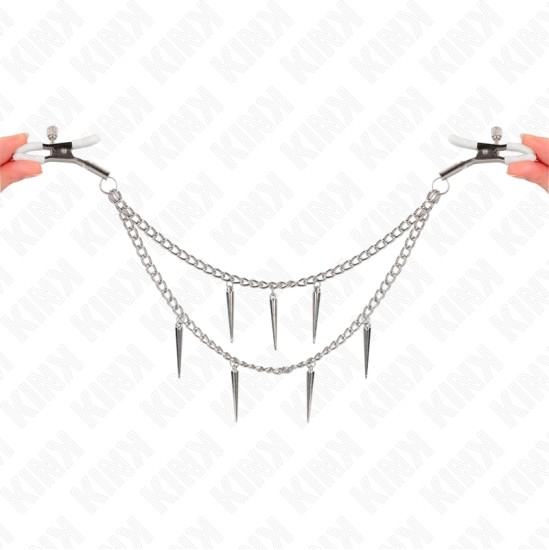 Kink Nipple Grip KINK - NIPPLE CLAMPS WITH SPIKES CHAINS 30 CM