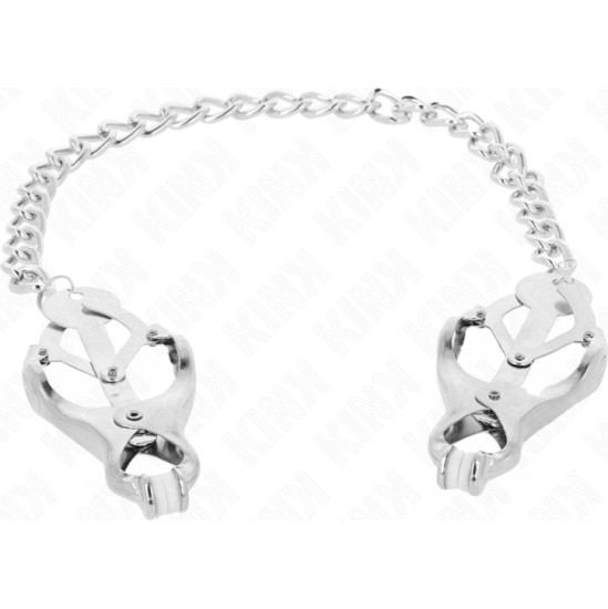 Kink Nipple Grip KINK - JAPANESE CLOVER NIPPLE CLAMPS WITH CHAIN SILVER 30 CM