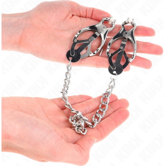 Kink Nipple Grip KINK - JAPANESE CLOVER NIPPLE CLAMPS WITH CHAIN SILVER 30 CM