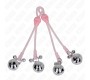 Kink Nipple Grip KINK - LUMINOUS SKULL NIPPLE CLAMPS WITH RING BELLS ADJUSTABLE PINK / SILVER