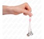 Kink Nipple Grip KINK - LUMINOUS SKULL NIPPLE CLAMPS WITH RING BELLS ADJUSTABLE PINK / SILVER