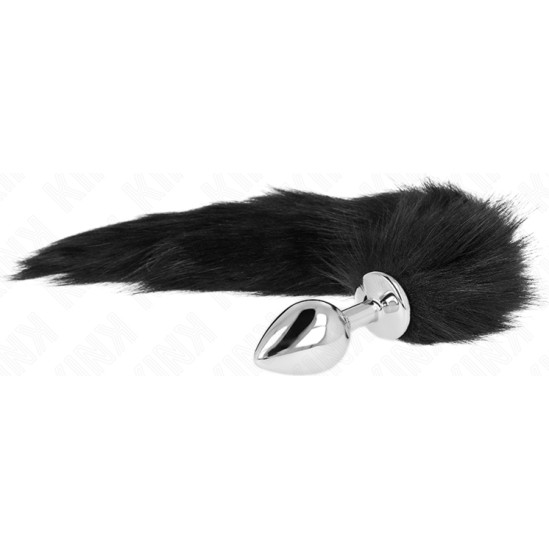 Kink Pleasure Plugs KINK - ANAL PLUG SIZE M 8 X 3.5 CM WITH SYNTHETIC TAIL 40 CM BLACK