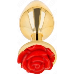 Kink Pleasure Plugs KINK - PLUG ANAL GOLD ROSE RED SIZE L