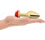 Kink Pleasure Plugs KINK - PLUG ANAL GOLD ROSE RED SIZE L