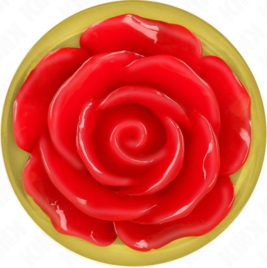 Kink Pleasure Plugs KINK - PLUG ANAL GOLD ROSE RED SIZE L