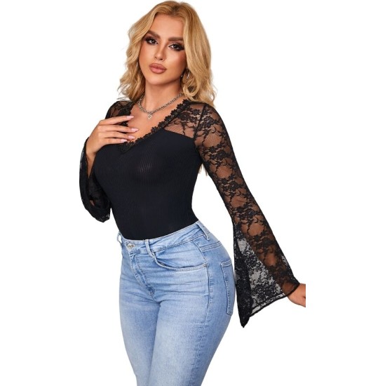 Subblime Bodies SUBBLIME - TEDDY FLORAL PATTERN LONG SLEEVE L/XL