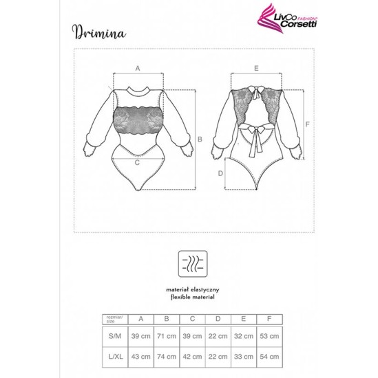 Livco Corsetti Bodies LIVCO CORSETTI FASHION - DRIMINA LC90690 BODY NANVY BLUE L/XL