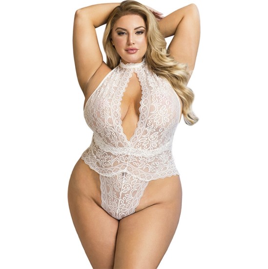 Subblime Bodystockings SUBBLIME - 953850 LACE BODYSUIT WHITE S/M