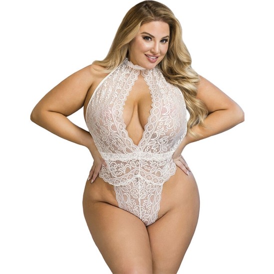 Subblime Bodystockings SUBBLIME - 953850 LACE BODYSUIT WHITE S/M