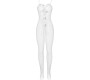 Subblime Bodystockings SUBBLIME - 951740 BODYSTOCKING WHITE FISHNET CROTCHLESS WITH BOWS ONE SIZE