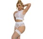 Subblime Sets SUBBLIME - 954031 BRA + PANTIES WITH GARTER BELT WHITE S/M