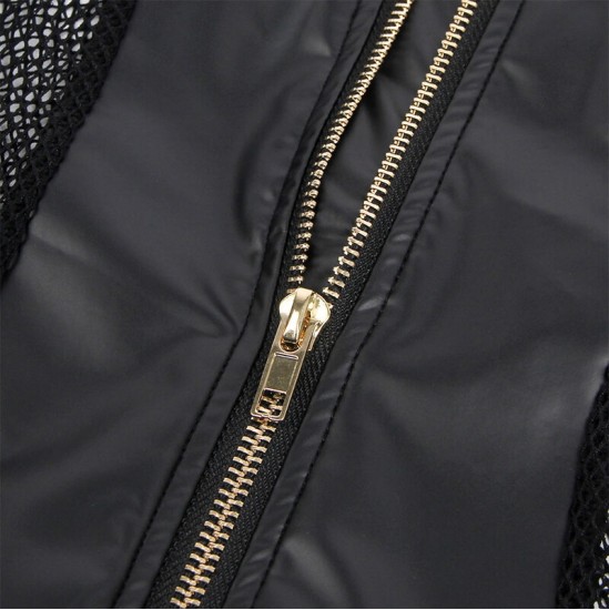 Subblime Dresses SUBBLIME - 954451 SEXY MESH DRESS LEATHER BLACK L/XL