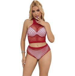 Subblime Sets SUBBLIME - 952402 FISHNET SET WITH PINK DIAMONDS ONE SIZE