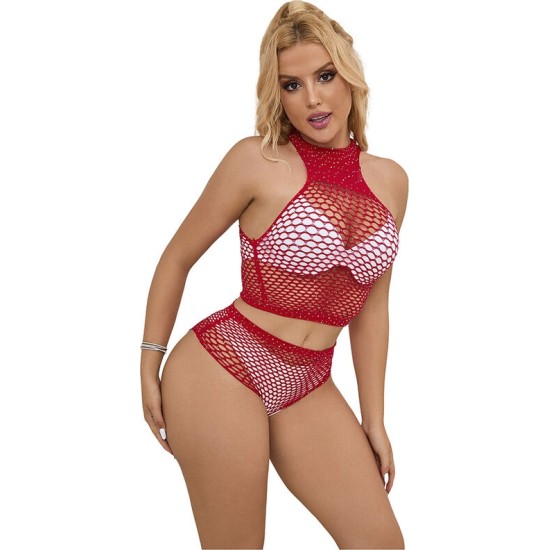 Subblime Sets SUBBLIME - 952402 FISHNET SET WITH PINK DIAMONDS ONE SIZE