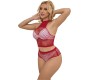 Subblime Sets SUBBLIME - 952402 FISHNET SET WITH PINK DIAMONDS ONE SIZE