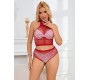 Subblime Sets SUBBLIME - 952402 FISHNET SET WITH PINK DIAMONDS ONE SIZE