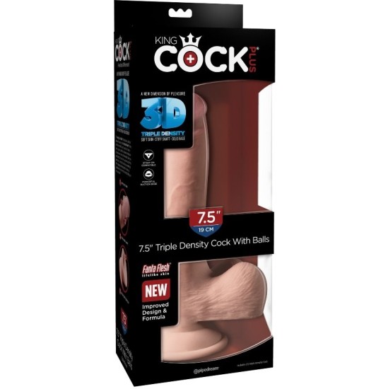 King Cock Plus KING COCK - TRIPLE DENSITY DILDO 19 CM