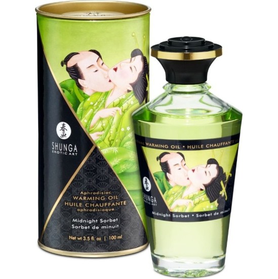 Shunga Oils SHUNGA - MASSAGE OIL WITH HEAT EFFECT MIDNIGHT SORBT FLAVOR 100 ML