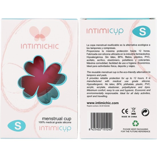 Intimichic MENSTRUAL CUP MEDICAL GRADE SILICONE - SIZE S