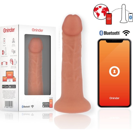 Oninder MEDIUM BOGOT&Aacute; VIBRATOR DILDO 9 SPEEDS NATURAL 20 CM -O- 4.2 CM - FREE APP