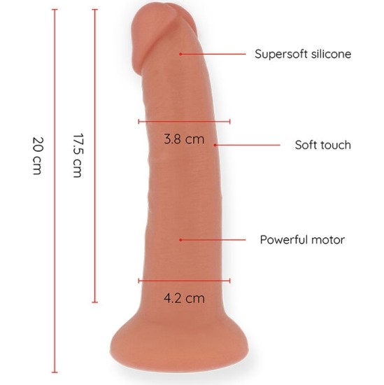 Oninder MEDIUM BOGOT&Aacute; VIBRATOR DILDO 9 SPEEDS NATURAL 20 CM -O- 4.2 CM - FREE APP