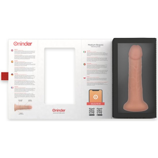 Oninder MEDIUM BOGOT&Aacute; VIBRATOR DILDO 9 SPEEDS NATURAL 20 CM -O- 4.2 CM - FREE APP
