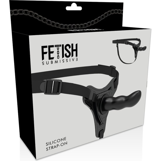 Fetish Submissive Harness BLACK SILICONE G-SPOT 16 CM