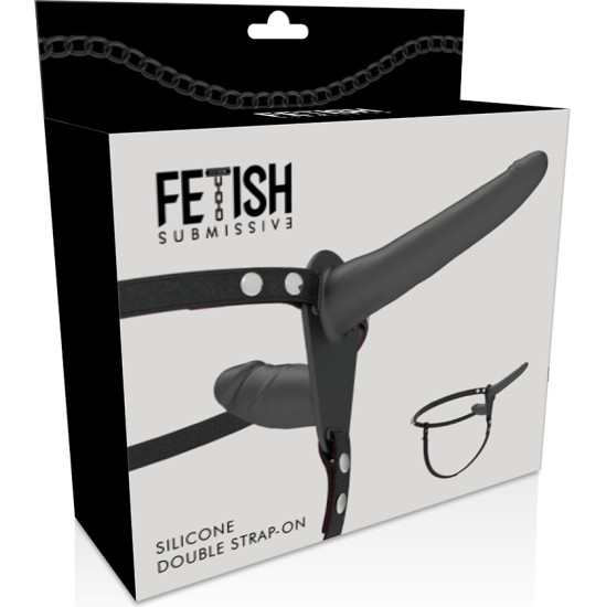 Fetish Submissive Harness BLACK DOUBLE PENETRATION