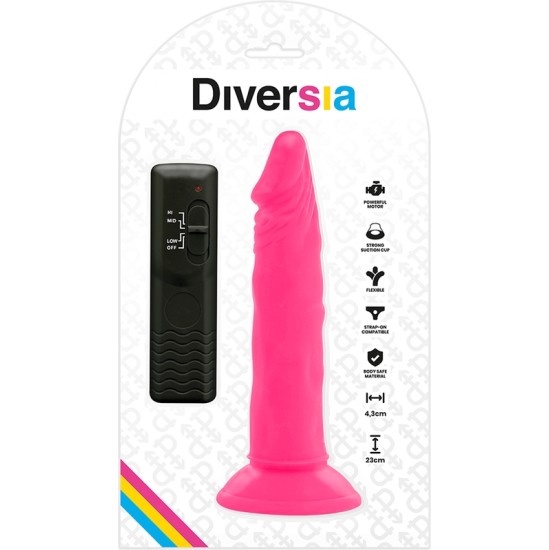 Diversia FLEXIBLE VIBRATING DILDO PINK 23 CM -O- 4.3 CM