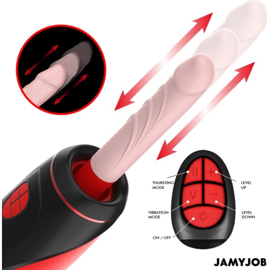 Jamyjob PYSTON BASE AUTOMATIC MASTURBATOR WITH REMOTE CONTROL DILDO