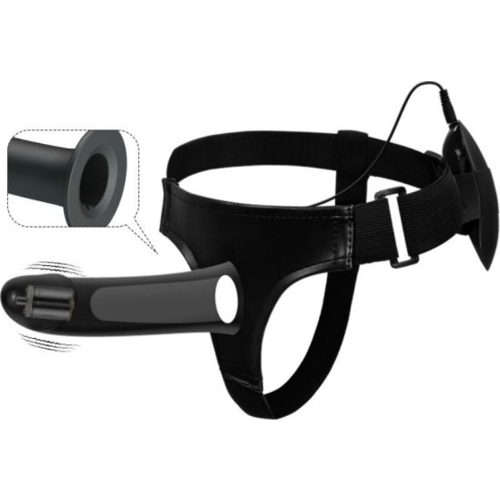 Pretty Love Male PRETTY LOVE - VITO STRAP ON WITH HOLLOW DILDO AND VIBRATION 17.3 CM