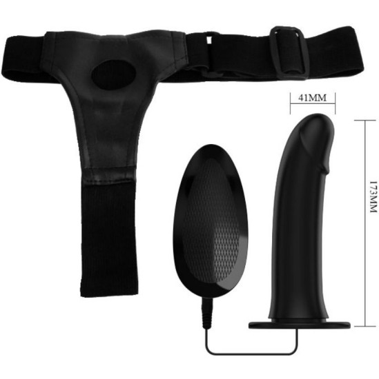 Pretty Love Male PRETTY LOVE - VITO STRAP ON WITH HOLLOW DILDO AND VIBRATION 17.3 CM