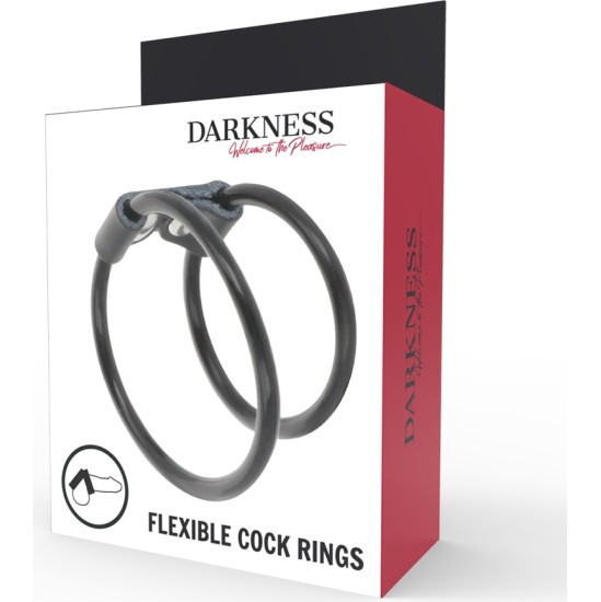 Darkness Sensations DARKNESS - DOUBLE FLEXIBLE PENIS RING