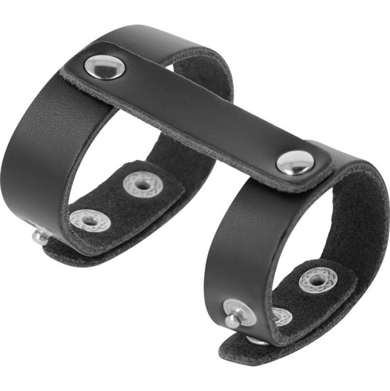 Darkness Bondage DARKNESS - LEATHER ADJUSTABLE PENIS AND TESTICLE RING