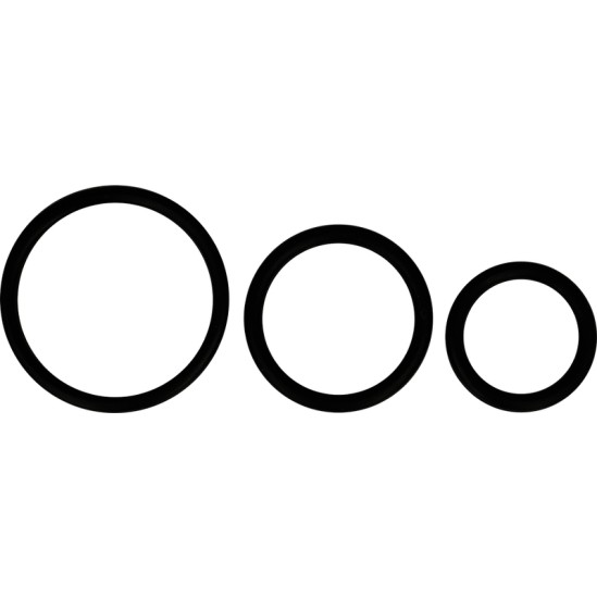 Ohmama SET OF 3 BLACK SILICONE RINGS