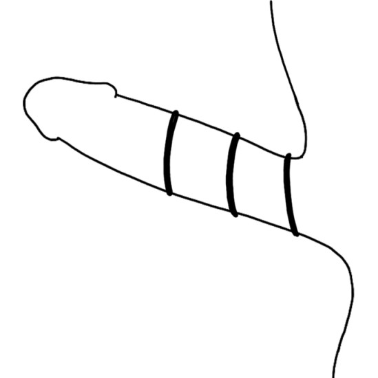 Ohmama SET OF 3 BLACK SILICONE RINGS