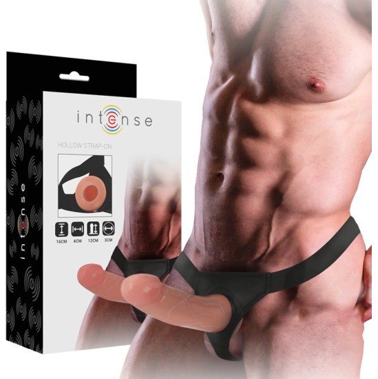 Intense Couples Toys INTENSE - HOLLOW HARNESS WITH DILDO 16 X 3 CM
