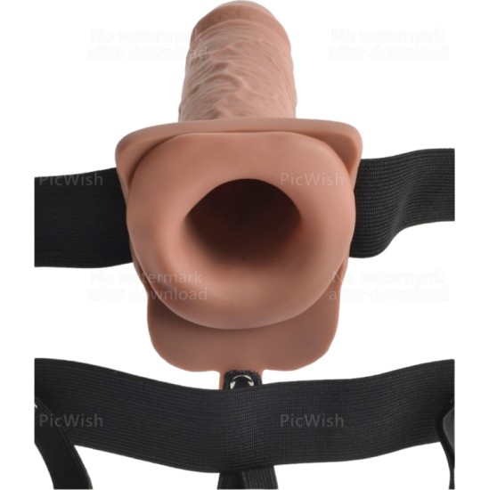 Fetish Fantasy Series ADJUSTABLE HARNESS REALISTIC PENIS WITH BALLS RECHARGEABLE AND VIBRATOR 17.8 CM