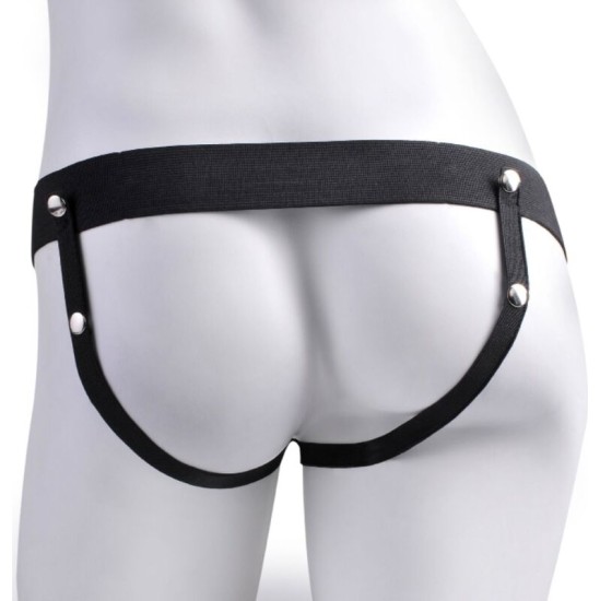 Fetish Fantasy Series ADJUSTABLE HARNESS REALISTIC PENIS WITH BALLS RECHARGEABLE AND VIBRATOR 17.8 CM