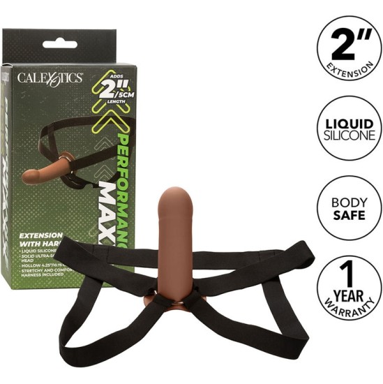 Calexotics PERFORMANCE MAXX EXTENSION WITH HARNESS BROWN SKIN