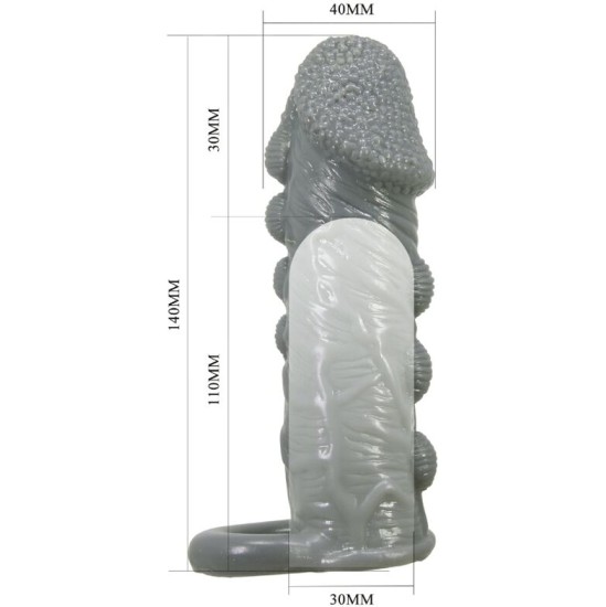 Pretty Love REALISTIC PENIS ENLARGER AND DELAY SLEEVE GREY