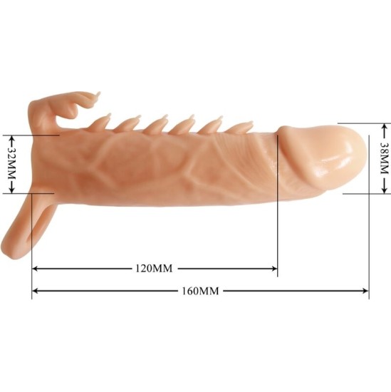 Pretty Love EMMIT PENIS SLEEVE + CLITORIS STIMULATOR FLESH